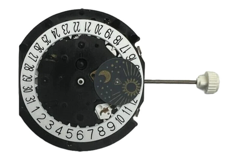 Sunon Chinese Multi Function Watch Movement PE90-08 3H and 3EYES Date At 6:00