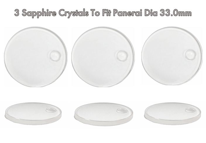 3PCS Sapphire Crystal Domed to Fit PANERAI PAM00244 AR Coating(33*3.5*2.5mm)