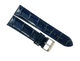 Watch Band Genuine Leather Alligator Grain D.Blue Padded,Stitched 20mm