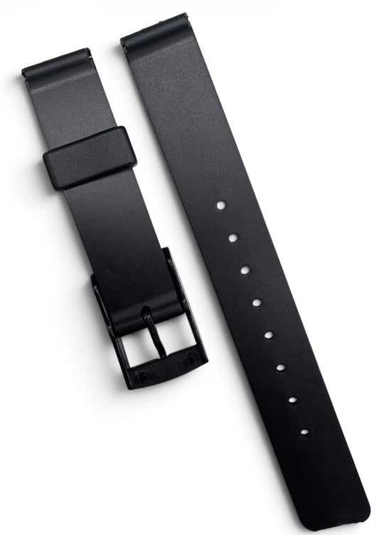 14MM PLASTIC PVC WATCH BAND BLACK & WHITE FISH SKELETON DESIGN