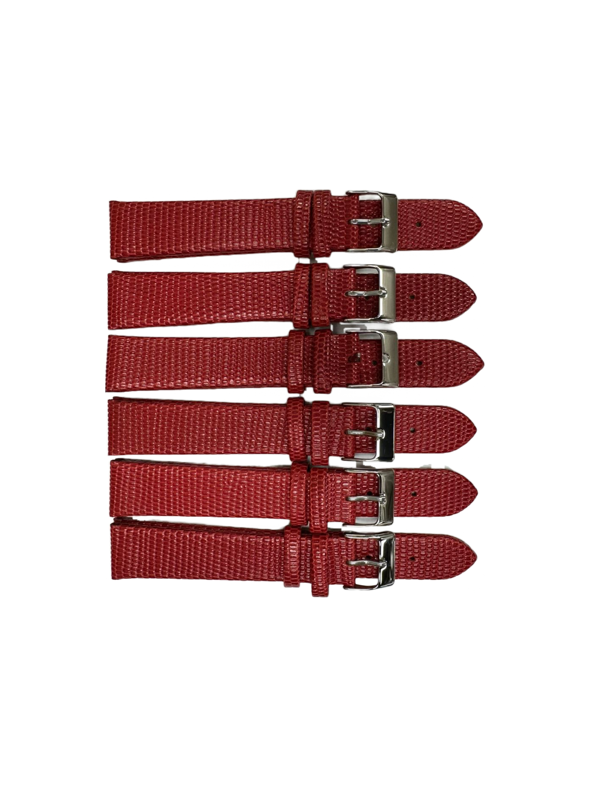 Lot of 6 Watch Bands 12- 22 mm Genuine Leather Lizard Grain Padded Best Quality