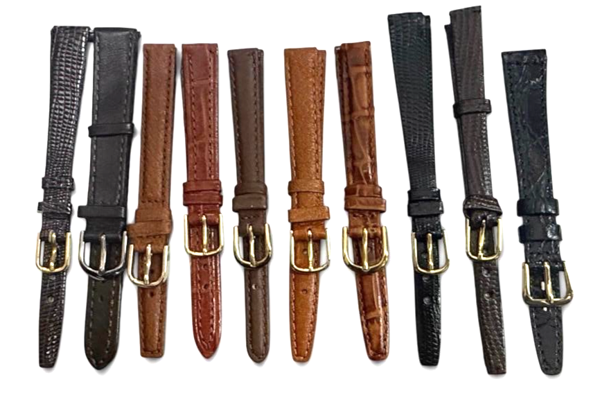 LOT OF 10 WATCH BANDS MIX SIZE STYLE AND COLORS 10/11/12/13MM