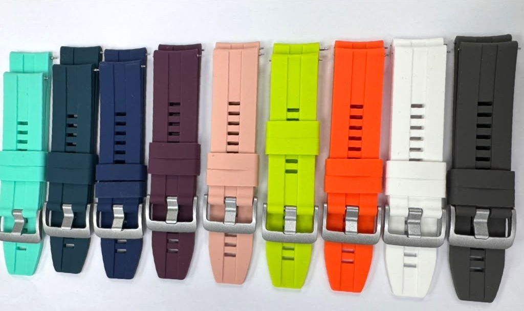 22 MM Rubber Silicone Sports Watch Band Quick Release Pin Pink Color