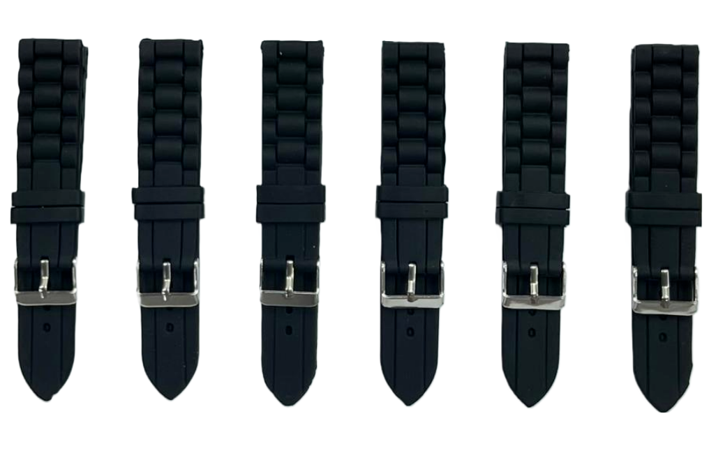 Premium Quality Soft Silicone Rubber Textured Sport Watch Band 16mm-24mm