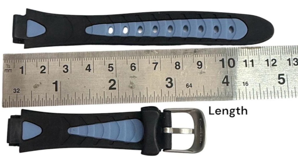 13MM RUBBER WATCH BAND BLACK & BLUE COLOR DESIGN