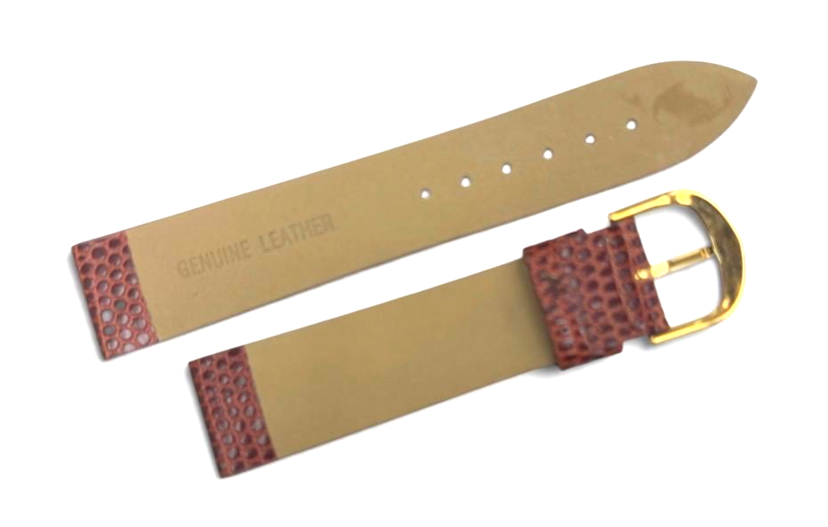 Vintage Downing Red Lizard Grain w Gold Tone Buckle Watch Band 20mm