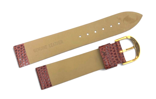 Vintage Downing Red Lizard Grain w Gold Tone Buckle Watch Band 20mm