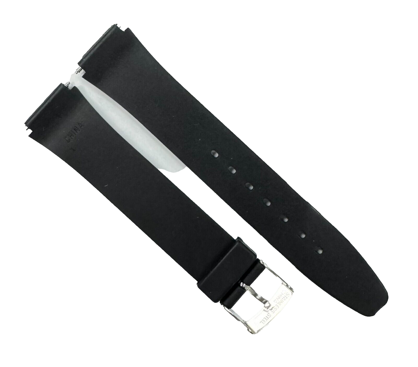 16MM PVC Plastic Watch Band Black Textured for Casio Timex Seiko Citizen