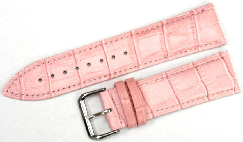 Watch Band Genuine Leather 16,18,20,22,24MM Pink Padded (Excellent Quality)