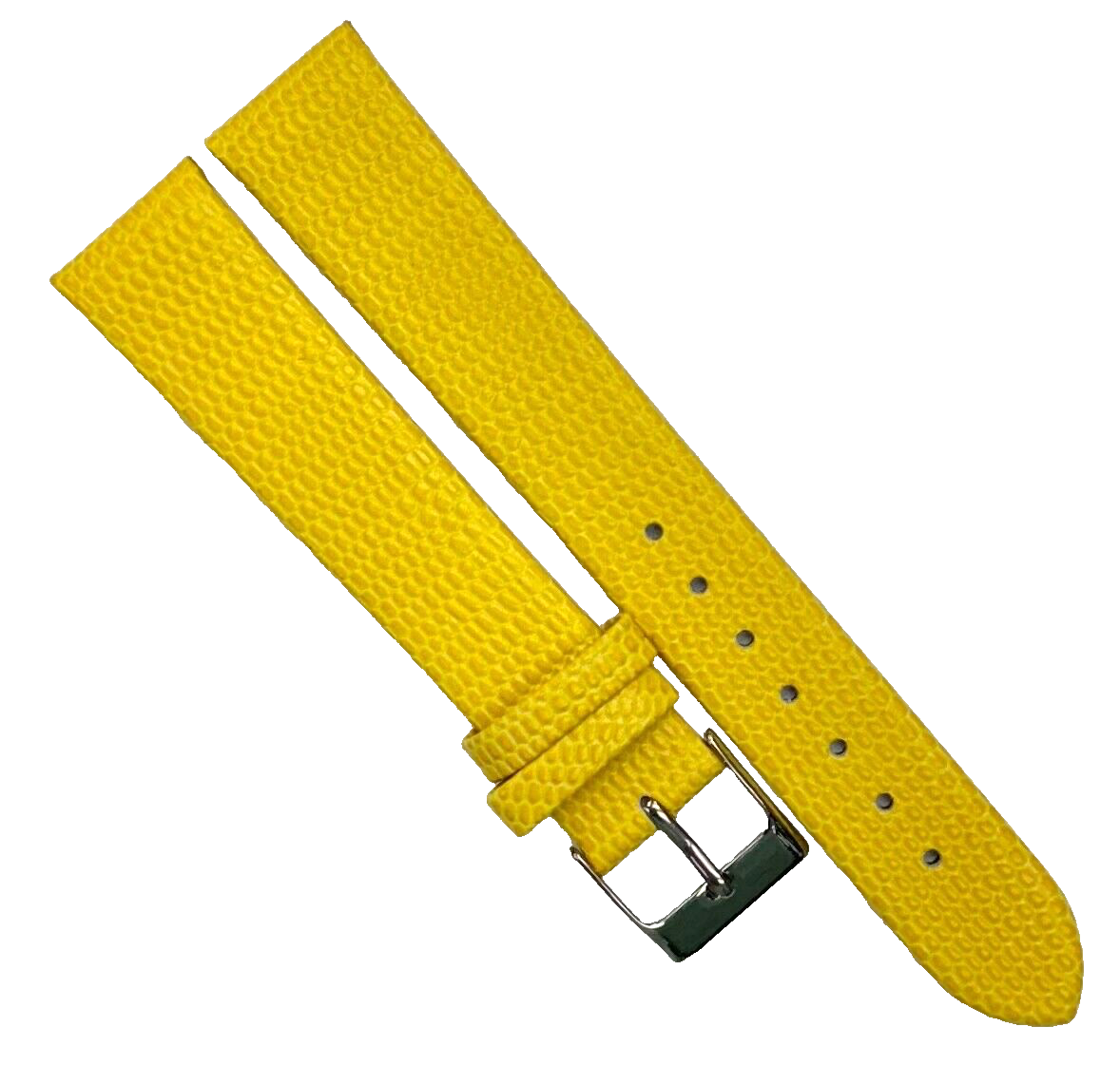 Watch Band Genuine Leather Lizard Grain YELLOW Flat 18*16mm Top Quality