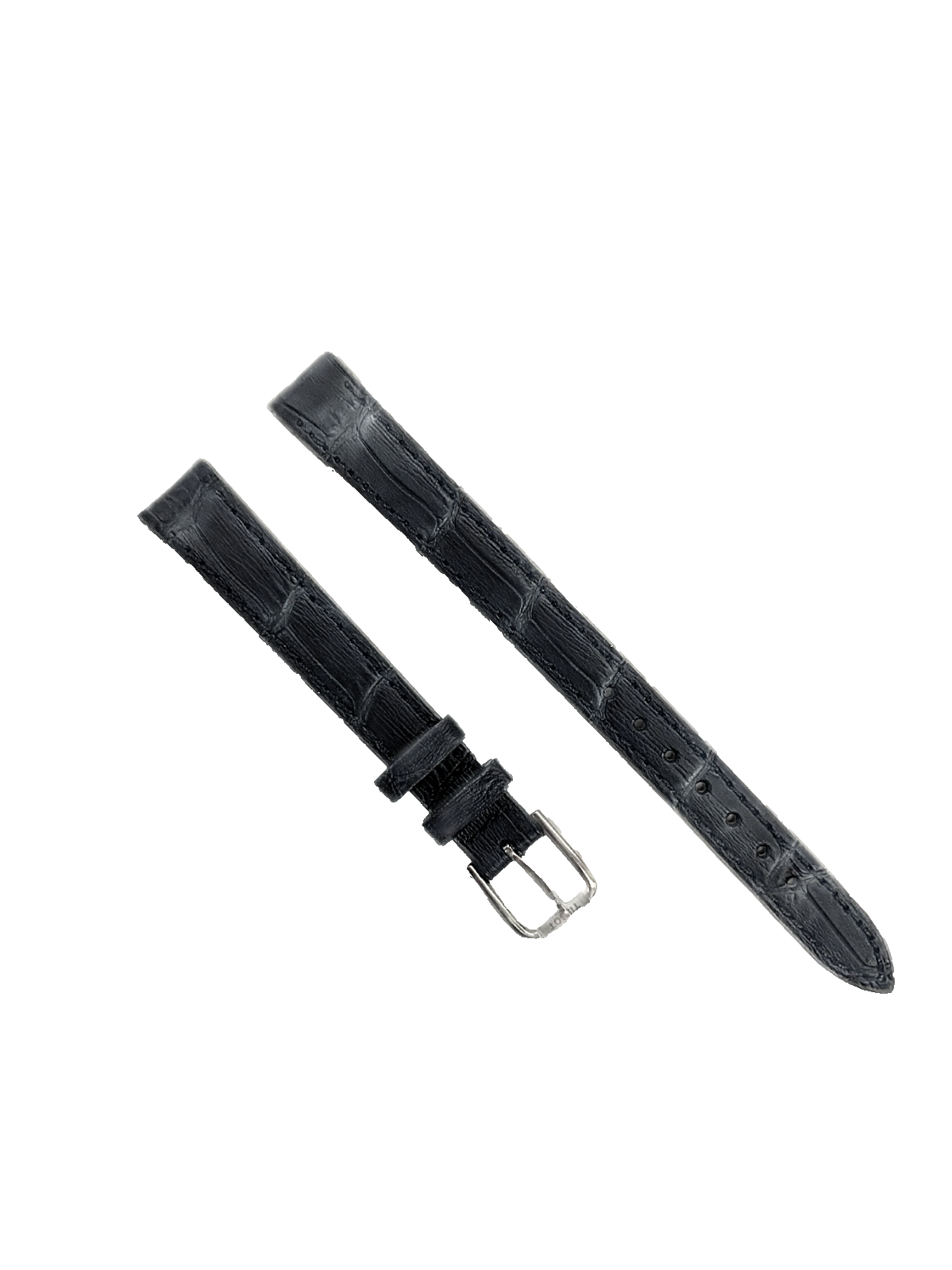 Tissot Genuine Leather Watch Band Strap - 12mm - Black Alligator Grain