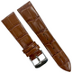 New Watch Band Brown Genuine Leather Alligator Grain (Flat, Short) 16 MM
