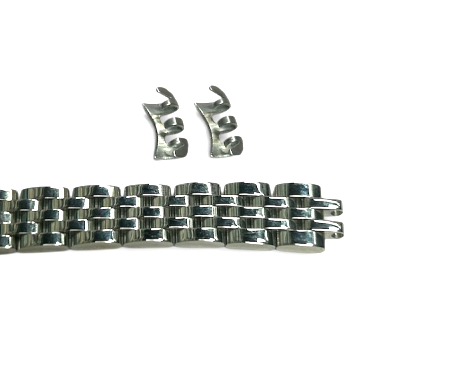 Top Quailty,Stainless steel silver-tone Curved end Band for Highend Watches-12mm