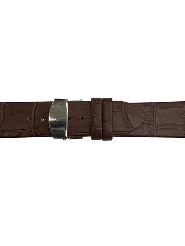 16MM 18MM 20MM 22MM 24MM BROWN WATCH BAND Alligator Grain Deployment Clasp
