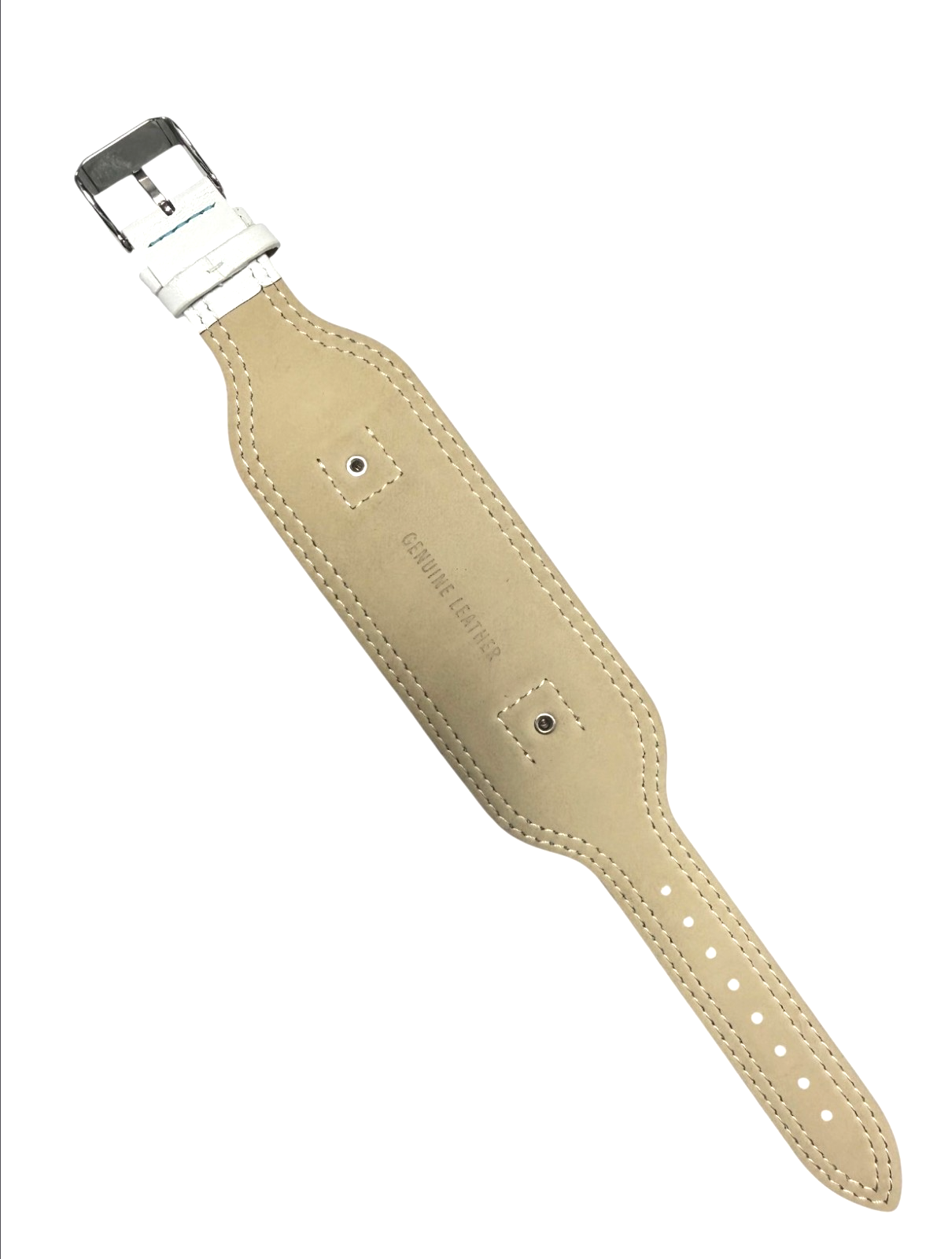 18mm Genuine Leather White (&Pink) Watch Band Compatible with Fossil & Guess