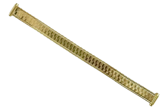 5 PCS OF 9-12MM Textured Gold Color Vintage Stretch Band for Ladies Watches