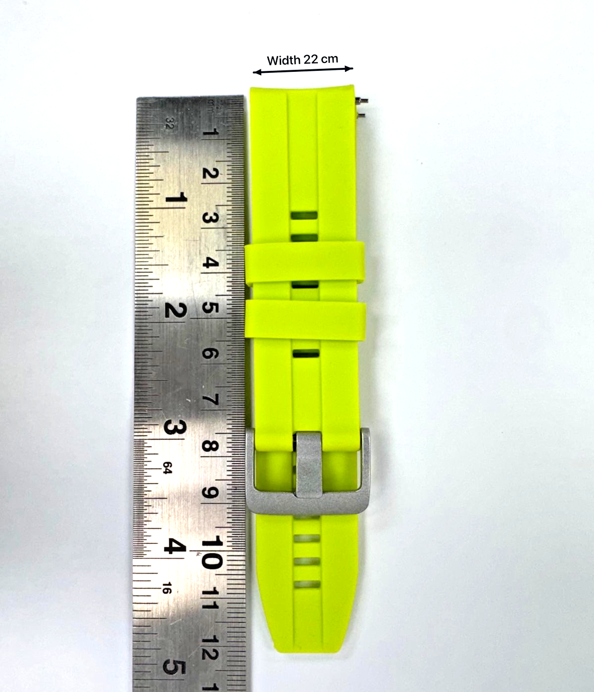 22 MM Rubber Silicone Sports Watch Band Quick Release Pin Neon Green Color