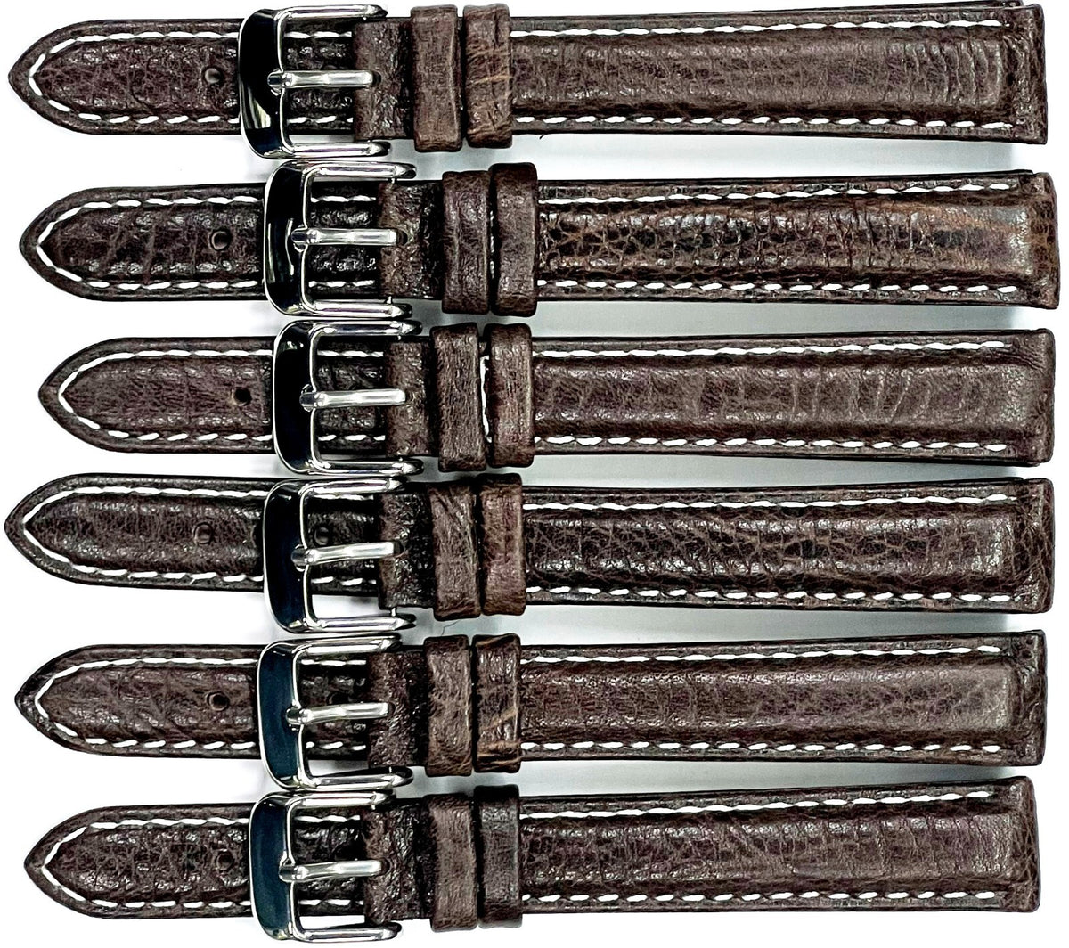 Genuine Leather Band Dark Brown,White Stitched (A1 Quality) 16mm-26MM