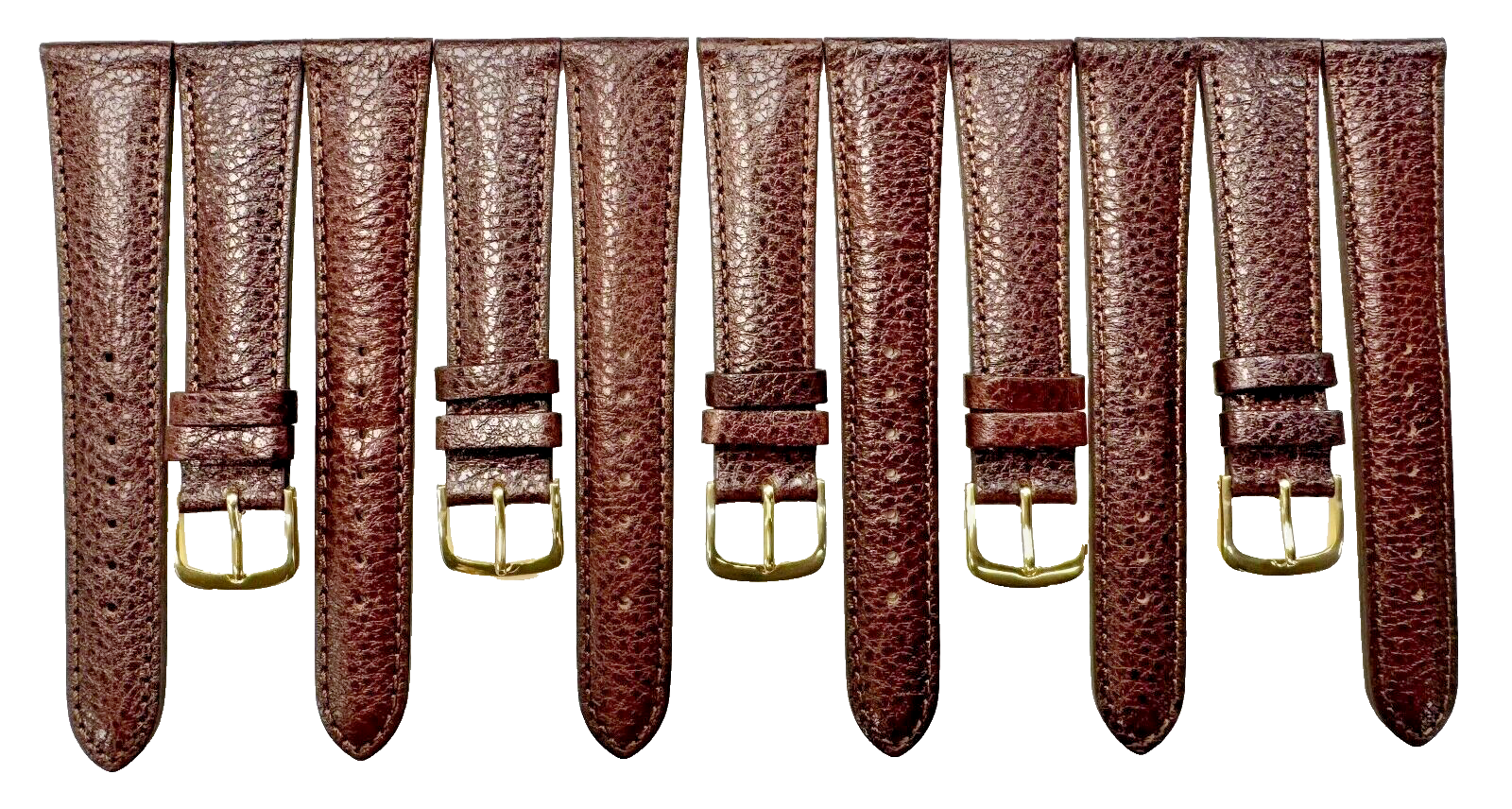New  lot of 6 Watch Bands Brown 20x16MM Genuine Leather