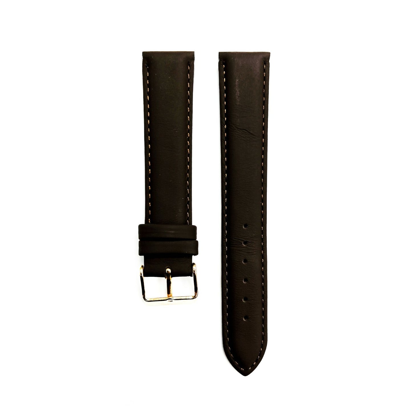 Genuine Leather Plain Padded Watch Band