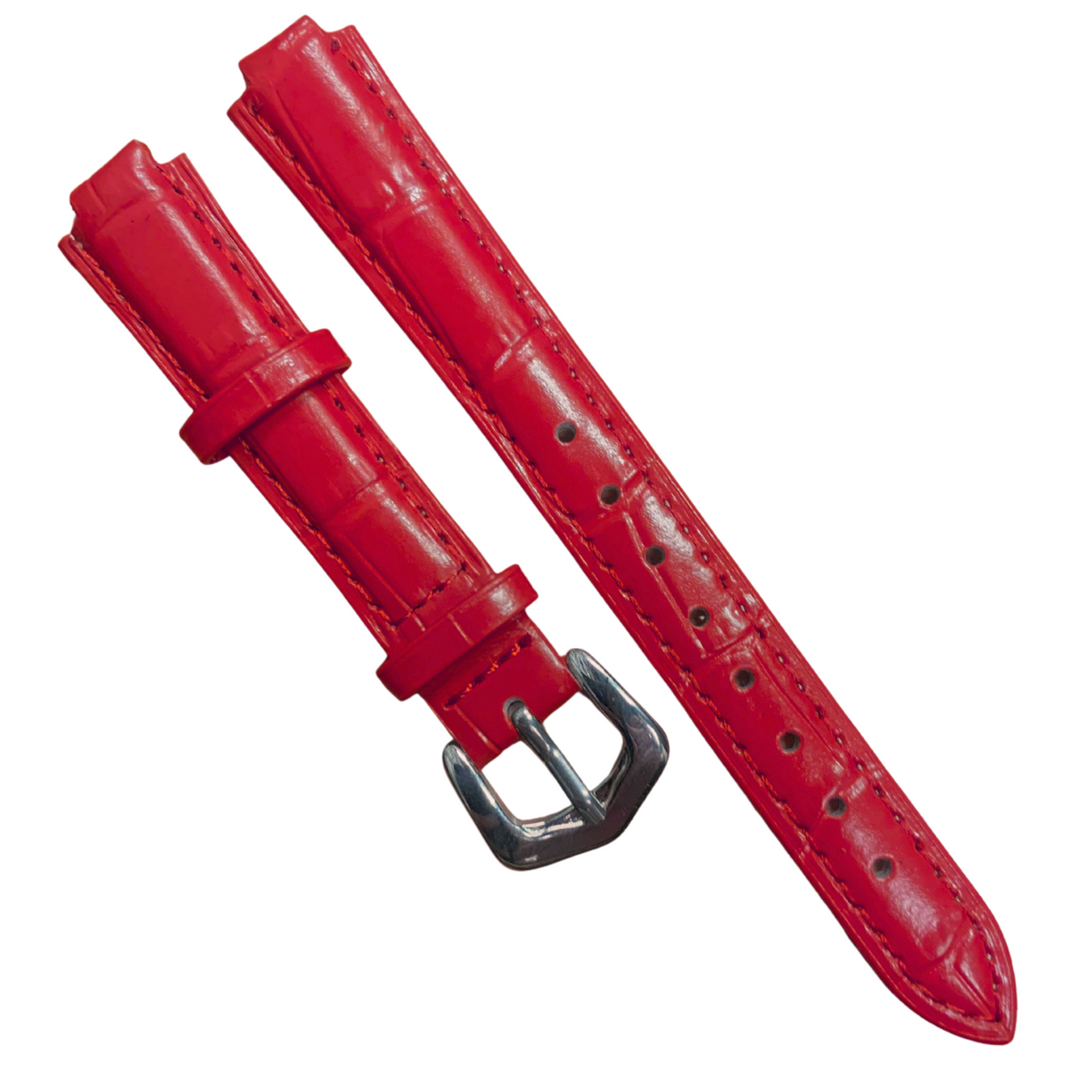 16mm Red Genuine leather Band Strap Crocodile-Style w/ Buckle