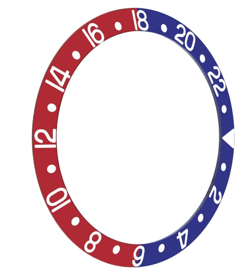 BEZEL INSERTER FOR ROLEX GMT BLUE RED PEPSI 16700 16710 16713 16718