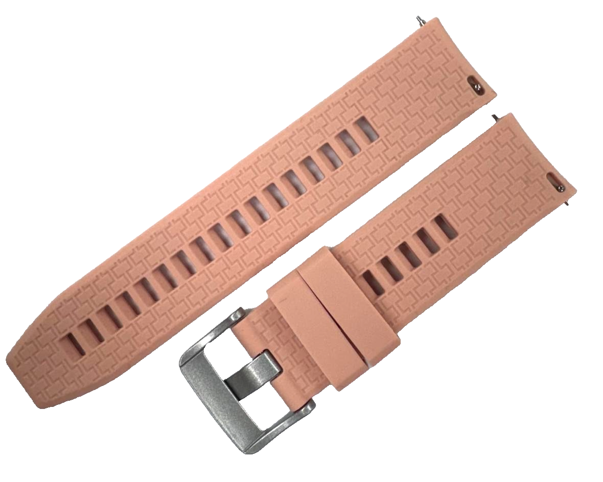 22 MM Rubber Silicone Sports Watch Band Quick Release Pin Pink Color