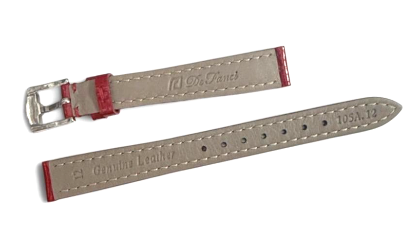 12mm Red Designer Alligator Genuine Leather Watch Strap Band