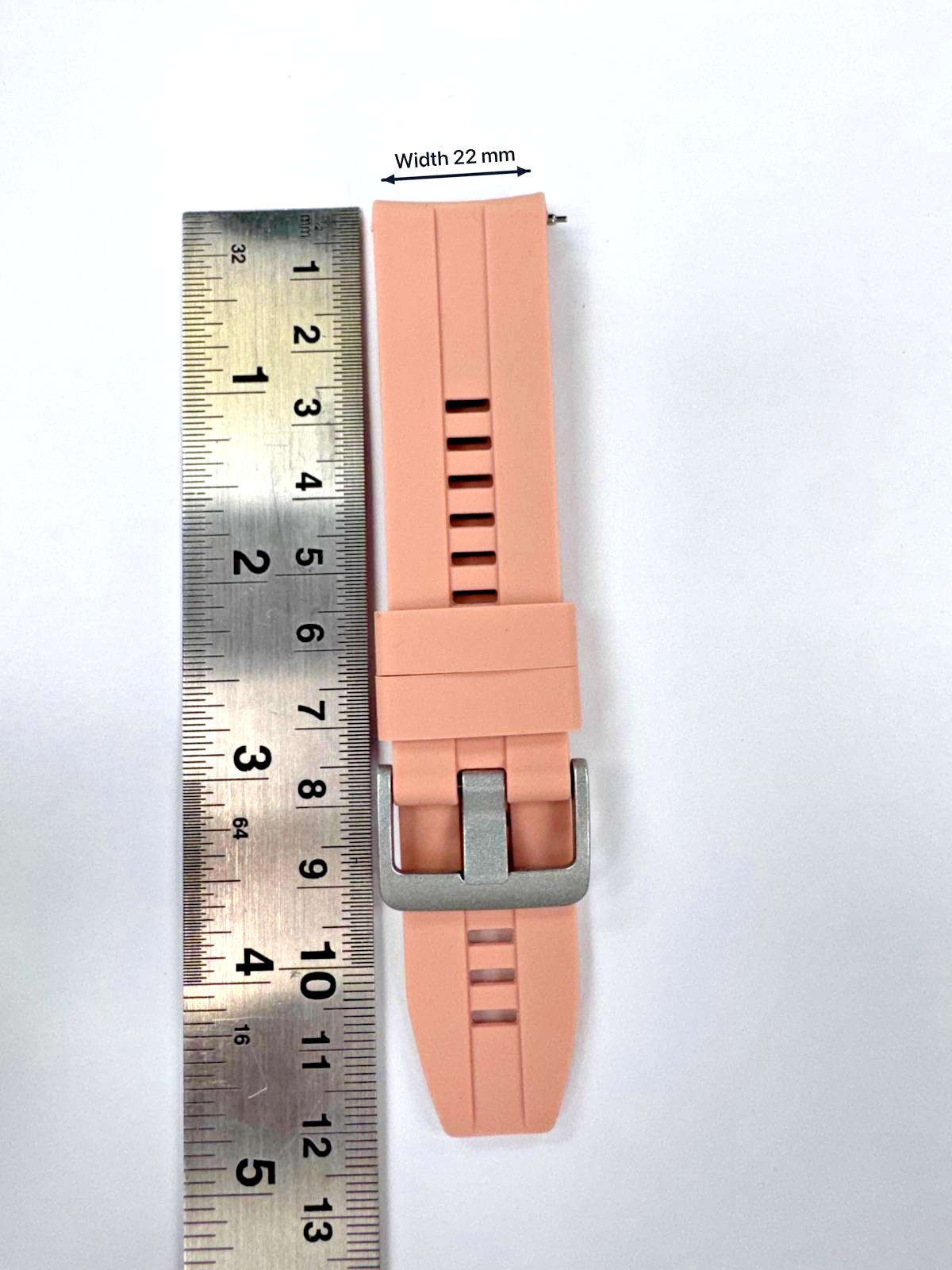 22 MM Rubber Silicone Sports Watch Band Quick Release Pin Pink Color