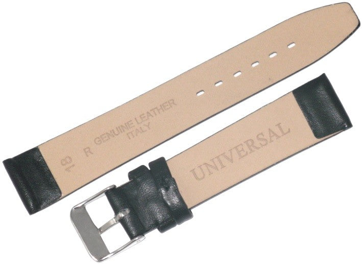 Lot of 6Pcs. Watch Bands Black Genuine Leather Slim Flat 20mm Extra Long