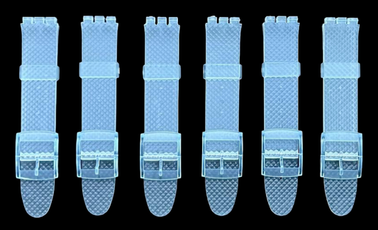 Swatch Replacement Plastic PVC Watch Band Diamond Textured without Pins 17mm