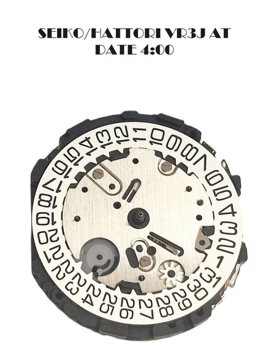Hattori Watch Movement Quartz VR3J 3 HANDS DATE AT 4.00