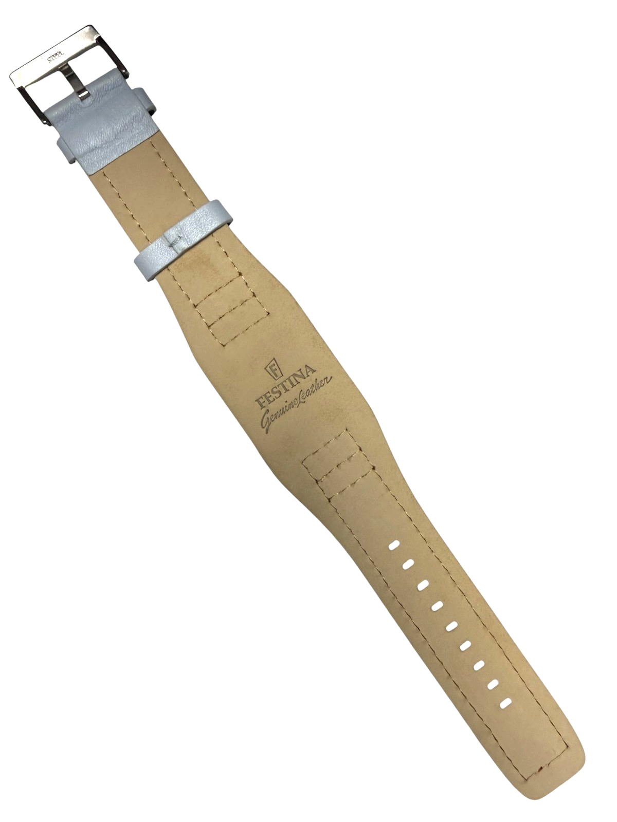 22mm Genuine Leather Sky Blue Watch Band Compatible with Fossil & Guess