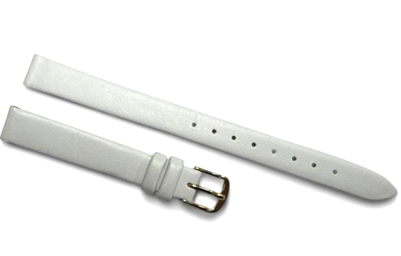 11mm white color Flat Genuine Leather Watch Band Strap