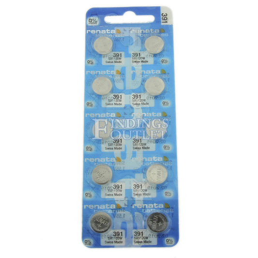 Ten (10)  Renata 391 Watch Battery SR1120W SWISS MADE, 0% MERCURY