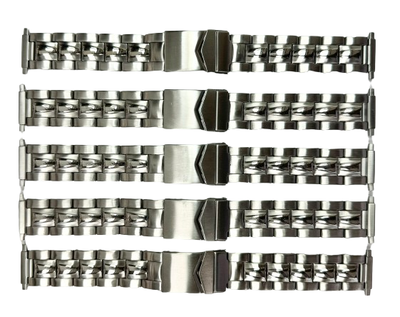 5-Bands Lot, 16MM Special Oyster Silver Tone Metal Band with Fold Clasp