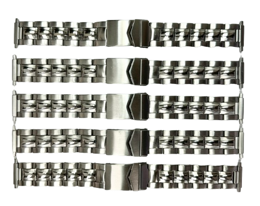 5-Bands Lot, 16MM Special Oyster Silver Tone Metal Band with Fold Clasp