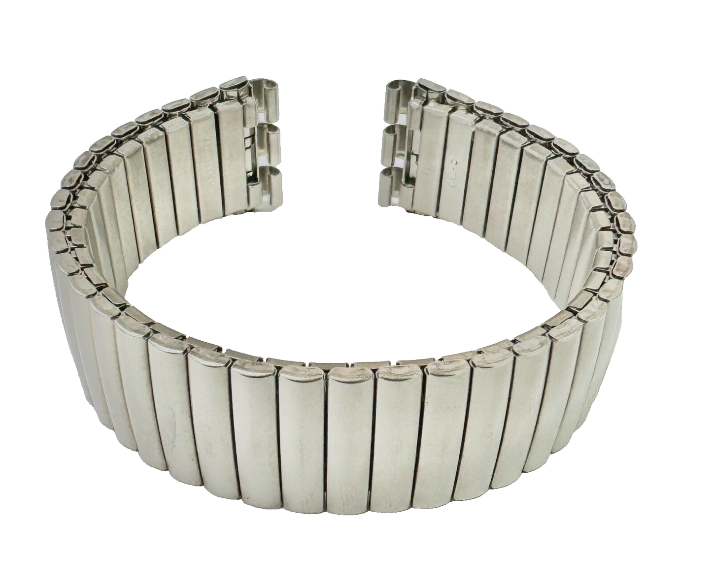 5 Pcs of Bands, 17 MM Silver Tone Stainless Steel Stretch Watch Band