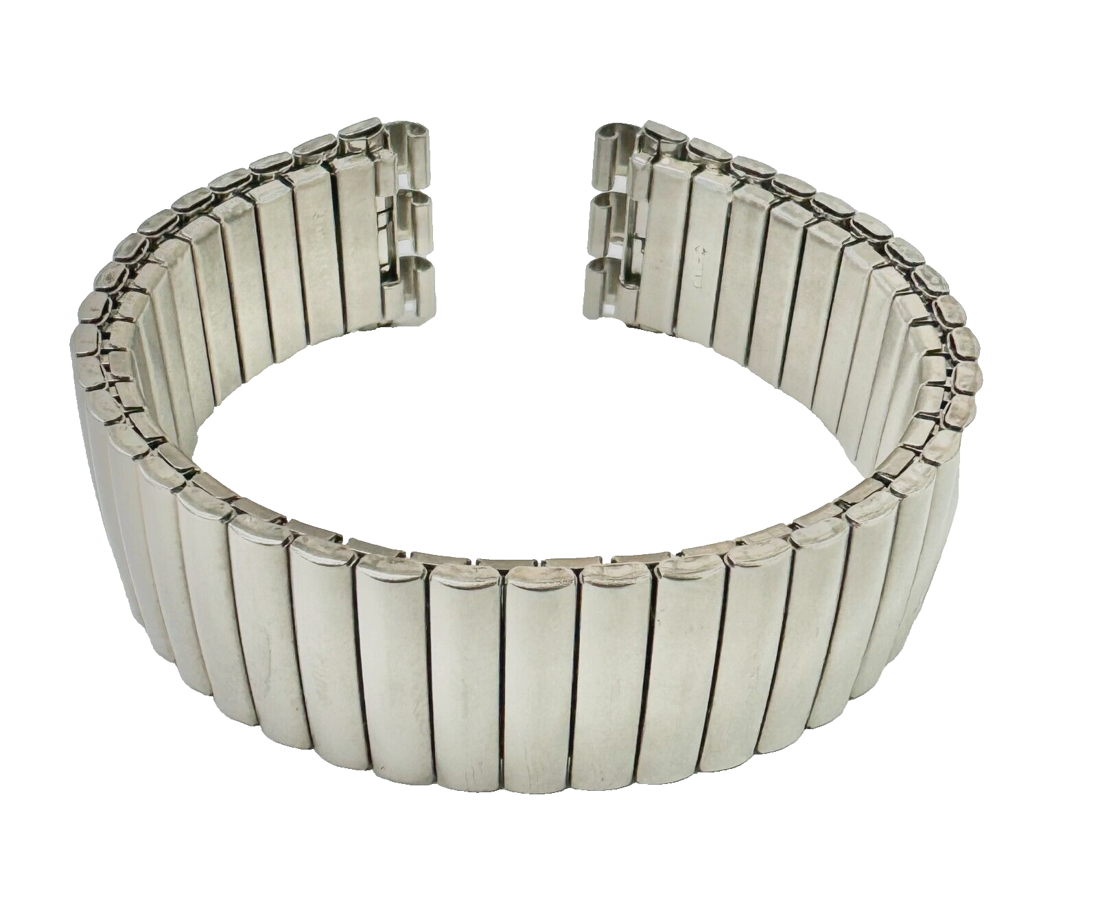 5 Pcs of Bands, 17 MM Silver Tone Stainless Steel Stretch Watch Band