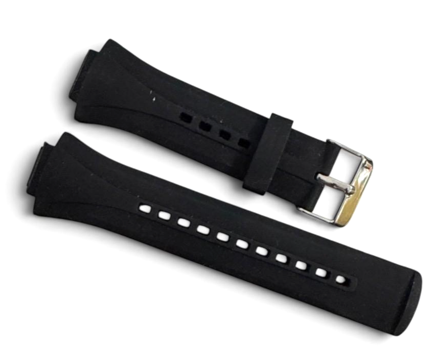 Black Silicone Watch Strap Quick Release 26mm Waterproof Soft Rubber Band