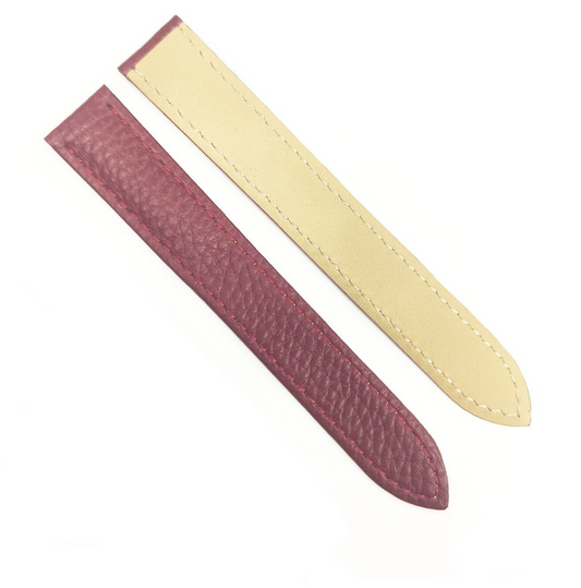 WATCH LEATHER DEPLOYMENT BAND STRAP FOR CARTIER  20X18MM BURGUNDY WATCH TOP QLTY