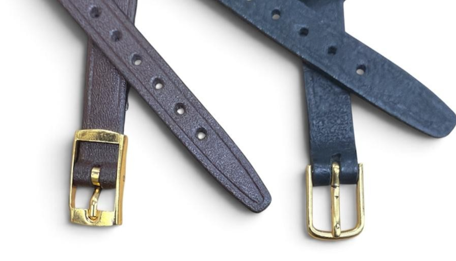 10 mm Genuine Leather Watch Band open end black and brown