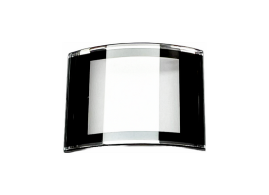 Sapphire Crystal Rado Sharp Edges Black Trim w/Silver lines(30.0×23.4)mm