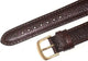 WATCH BAND DARK BROWN GENUINE LEATHER PADDED,STITCHED 16MM (High Quality)