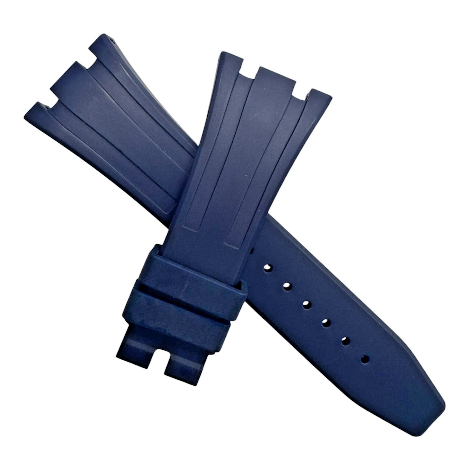 High-Quality Dark Blue Rubber Watch Band – 27mm for AP Watches | No Buckle