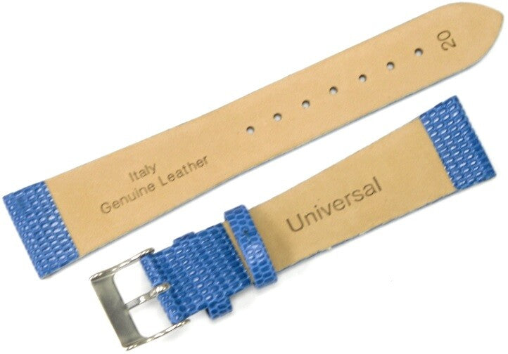 Watch Band Genuine Leather N. BLUE  Lizard Grain Flat 20*16MM Excellent Quality