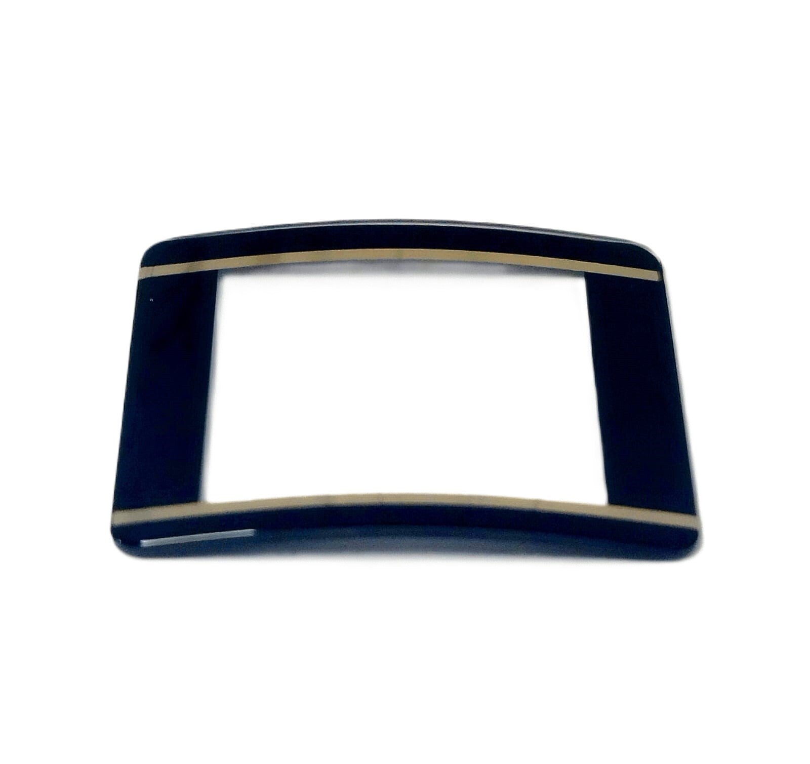 Sapphire Crystal Rado Rect Cut Corners Black Trim with Gold lines (31.9×26.5)mm