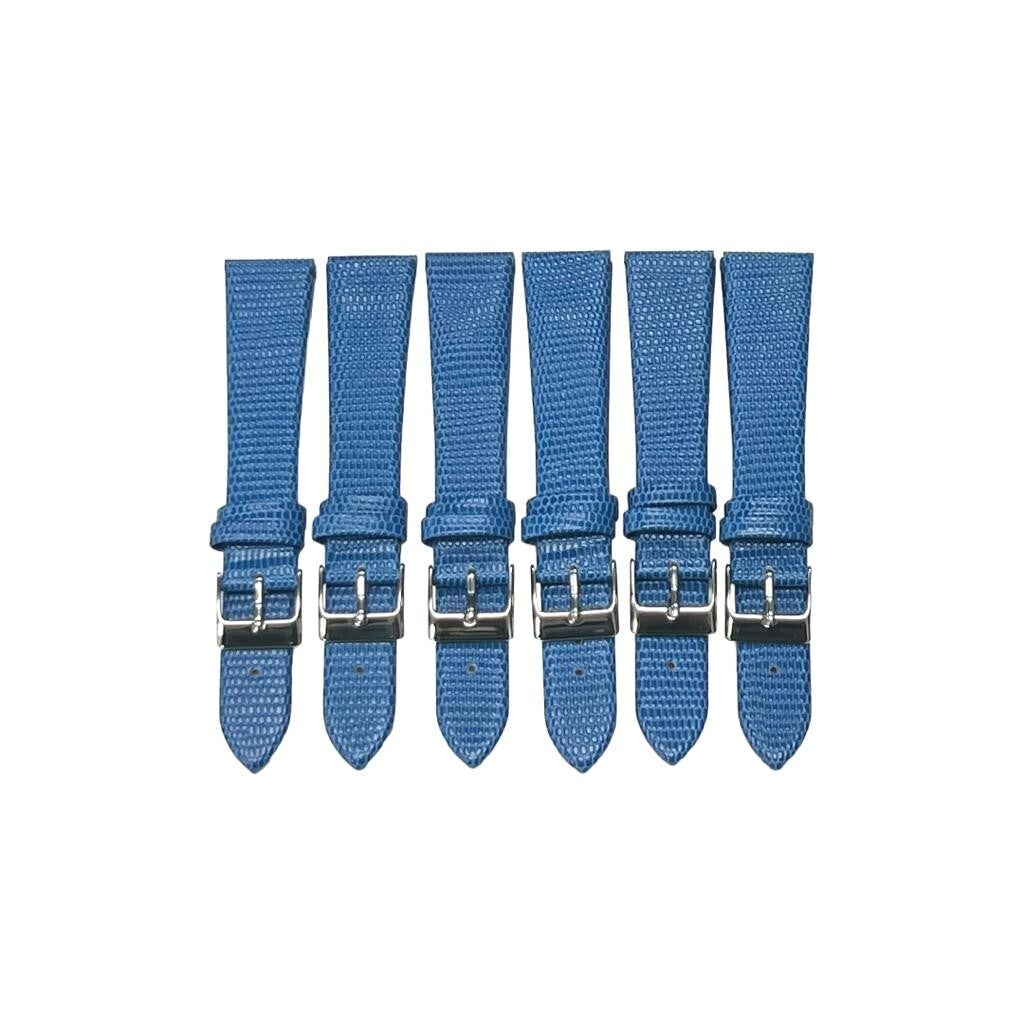 Best Quality Watch Bands Genuine Leather Lizard Grain Blue 12- 24mm
