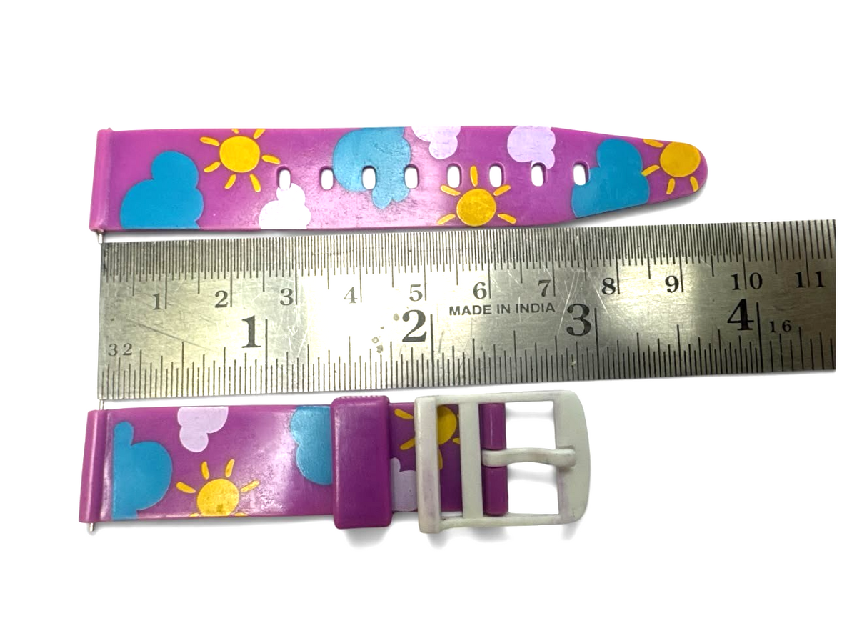 16MM PLASTIC PVC WATCH BAND SUN AND CLOUDS DESIGN