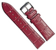 New Watch Band Short 20x16MM Genuine Leather D. Red Alligator Grain Flat Slim